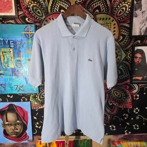 Rare Vintage 90s Lacoste Baby Blue Preppy Polo Euro Import Size 6 (XL)